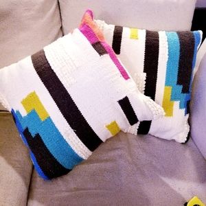 Southwestern Boho Woven Pillows x 2